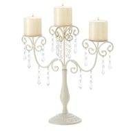 Ivory Elegance Scrollwork Candelabra Candle Holder