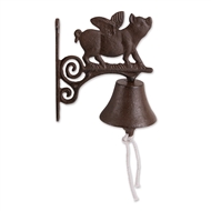 Flying Pig Cast Iron Wall Bell