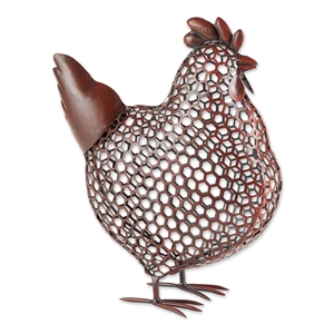 Chicken Wire Iron Chicken Sculpture