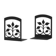 Leaf Fan Black Metal Bookends 1 Pair