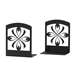 Ribbon Black Metal Bookends 1 Pair