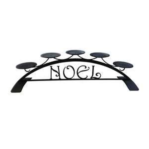 Noel Tabletop Centerpiece Black Metal Candle Holder