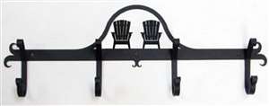 Adirondack Chairs 4-Hook Black Metal Coat Bar