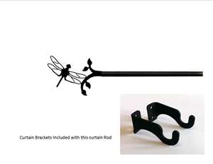 Dragonfly Curtain Rod - 21 In. to 35 In. SM (Hardware is INCLUDED)