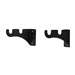 Curtain Brackets For Two 1/2 Inch Rods Black Metal