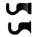 Curtain Brackets Extra Small Black Metal Fits 1/2" Rods