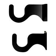 Curtain Brackets Extra Small Black Metal Fits 1/2" Rods