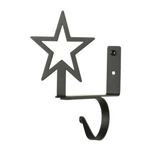 Star Black Metal Curtain Shelf Brackets 1 Pair