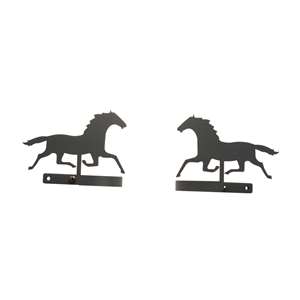 Running Horse Black Metal Tie Backs 1 Pair