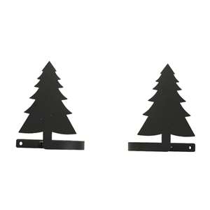 Pine Tree Black Metal Tie Backs 1 Pair