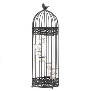 Birdcage w/Spiral Staircase Candle Holder