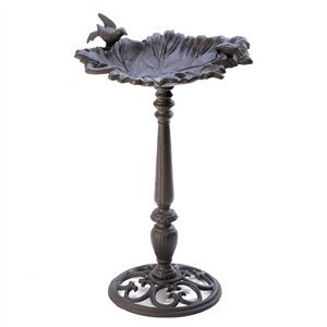 Birds & Leaf Cast Iron Bird Bath