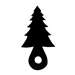 Pine Tree Door Silhouette Black Handle/Knob Dressup