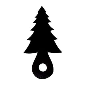 Pine Tree Door Silhouette Black Handle/Knob Dressup