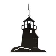 Lighthouse Black Metal Hanging Silhouette