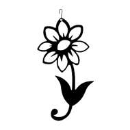 Shasta Daisy Black Metal Hanging Silhouette