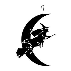 Witch-Moon Black Metal Hanging Silhouette