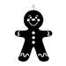 Gingerbread Boy Black Metal Hanging Silhouette