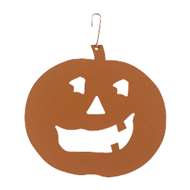 Pumpkin Metal Hanging Silhouette-ORANGE