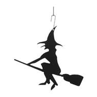 Witch Black Metal Hanging Silhouette