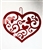 Scrolled Heart Red Metal Hanging Silhouette