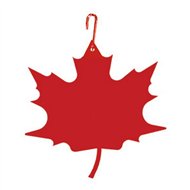 Maple Leaf Metal Hanging Silhouette-RED