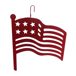 American Flag Red Metal Hanging Silhouette