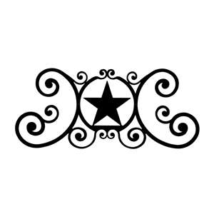 Star Black Metal Over Door Plaque