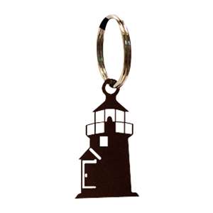 Black Metal Key Ring: Lighthouse