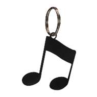 Black Metal Key Ring: Music Note