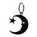 Black Metal Key Ring: Moon & Star