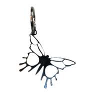 Black Metal Key Ring: Butterfly