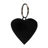 Black Metal Key Ring: Heart