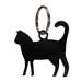 Black Metal Key Ring: Cat
