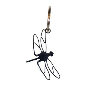 Black Metal Key Ring: Dragonfly