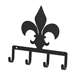 Black Metal Key Ring Holder: Fleur-de-lis