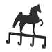 Black Metal Key Ring Holder: Saddle Horse