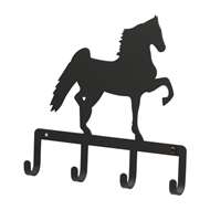 Black Metal Key Ring Holder: Saddle Horse