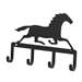 Black Metal Key Ring Holder: Running Horse