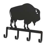 Black Metal Key Ring Holder: Buffalo