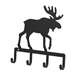 Black Metal Key Ring Holder: Moose