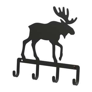 Black Metal Key Ring Holder: Moose