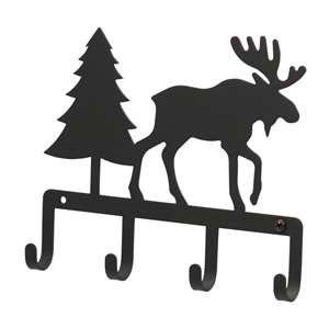 Black Metal Key Ring Holder: Moose & Pine