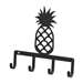 Black Metal Key Ring Holder: Pineapple