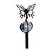 3-D Black Metal Garden Stake w/ Gazing Marble Ball - Butterfly