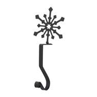 Snowflake Black Metal Mantel Hook