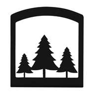 Pine Trees Black Metal Upright Napkin Holder