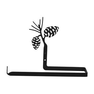 Pinecone Black Metal Paper Towel Holder -Horizontal Wall mount