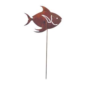 Tropical Fish Rusted Metal Garden Stake