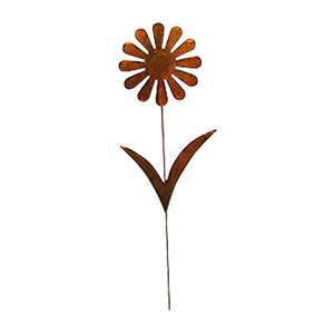 Daisy Rusted Metal Garden Stake